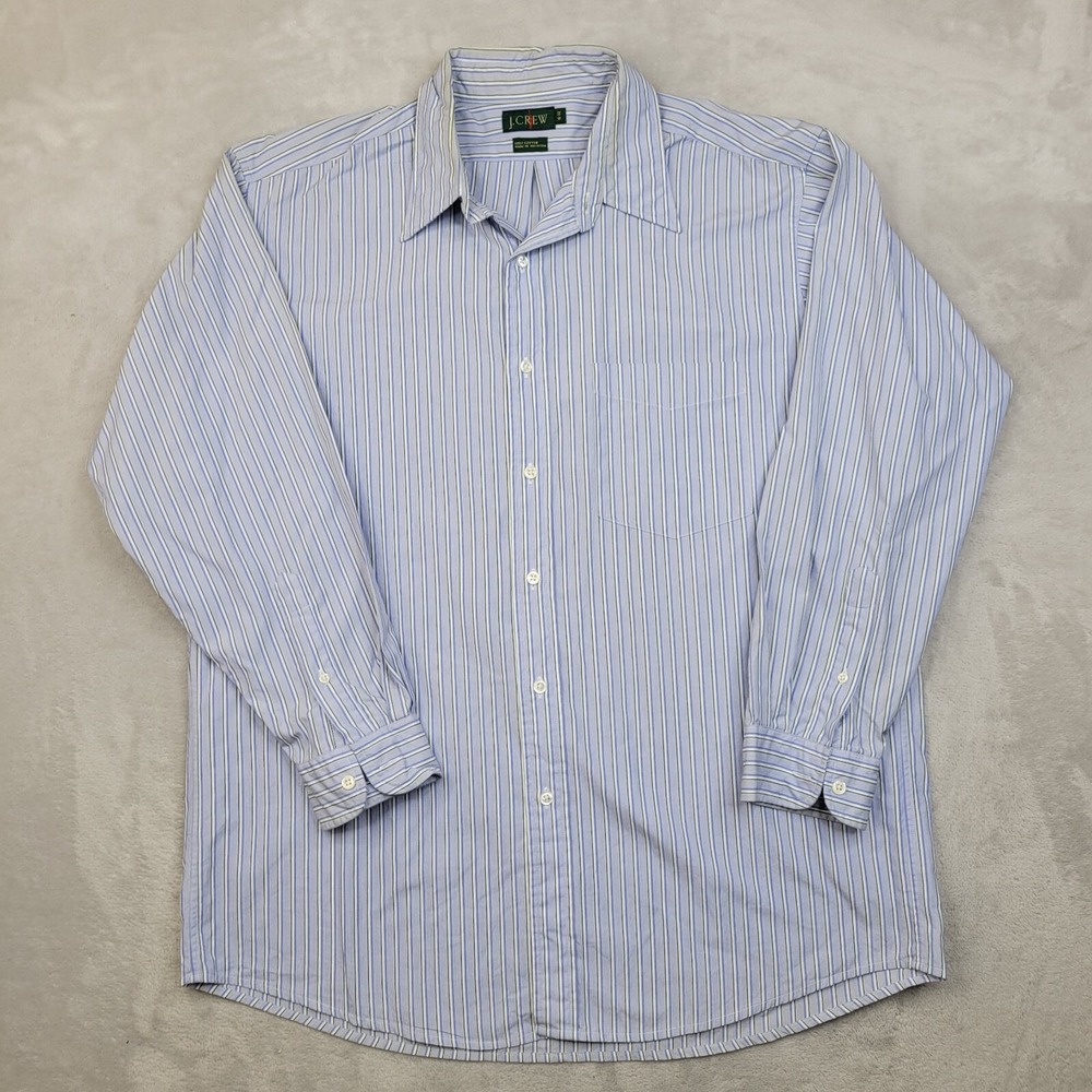 J Crew Shirt Mens XL Vintage Oarsman Button Up Dress Shadow Stripe 16-32 Adult